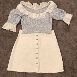 Madewell white denim skirt!